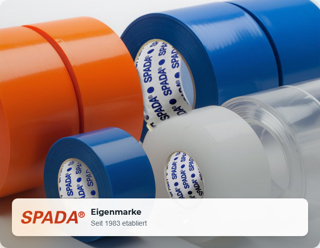 SPADA Klebeband Produktsortiment: Verschiedene Klebebänder für industrielle Anwendungen